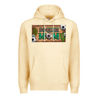 Pina Colada soccer mom with ball and cactus and serape licanse plate Premium Hoodie - Artiststas