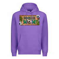Purple soccer mom with ball and cactus and serape licanse plate Premium Hoodie - Artiststas
