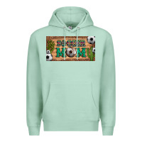 Seafoam soccer mom with ball and cactus and serape licanse plate Premium Hoodie - Artiststas