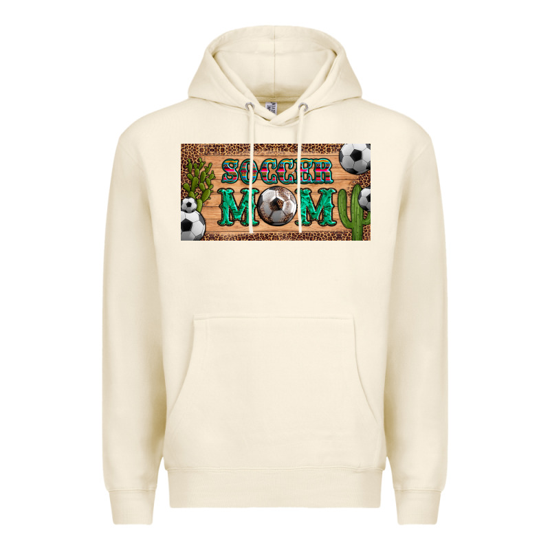 Soccer Mom With Ball And Cactus And Serape Licanse Plate Premium Hoodie by Artiststas | Teevron