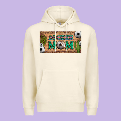 Soccer Mom With Ball And Cactus And Serape Licanse Plate Premium Hoodie Designed By Artiststas