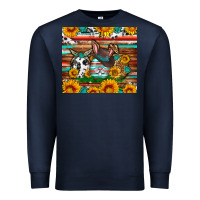 Navy Easter eggs sunflower gemstone tumbler Easter Day Premium Sweatshirt - Neo Western