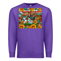 Purple Easter eggs sunflower gemstone tumbler Easter Day Premium Sweatshirt - Neo Western