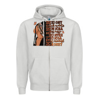 Dove Grey Melanin many shades of brown afro woman Zipper Hoodie - RanaPortraitStore