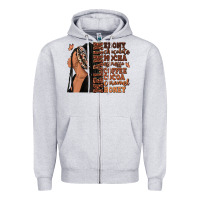Heather Grey Melanin many shades of brown afro woman Zipper Hoodie - RanaPortraitStore
