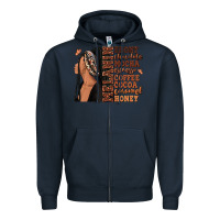 Navy Melanin many shades of brown afro woman Zipper Hoodie - RanaPortraitStore