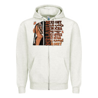 Oatmeal Heather Melanin many shades of brown afro woman Zipper Hoodie - RanaPortraitStore