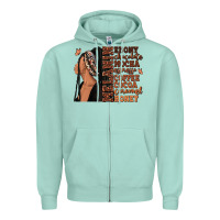 Seafoam Melanin many shades of brown afro woman Zipper Hoodie - RanaPortraitStore