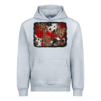Heather Grey distressed cowhide leopard christmas background Urban Hoodie - Jasminsmagicworld