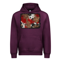 Mauve Wine distressed cowhide leopard christmas background Urban Hoodie - Jasminsmagicworld