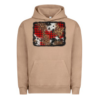 Pigment Burro distressed cowhide leopard christmas background Urban Hoodie - Jasminsmagicworld