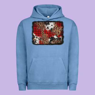 Distressed Cowhide Leopard Christmas Background Urban Hoodie Designed By Jasminsmagicworld