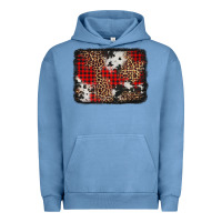 Pigment Pebble Blue distressed cowhide leopard christmas background Urban Hoodie - Jasminsmagicworld