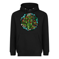 Black Christmas Santa Claus round Heavyweight Hoodie - RanaPortraitStore