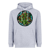 Heather Grey Christmas Santa Claus round Heavyweight Hoodie - RanaPortraitStore