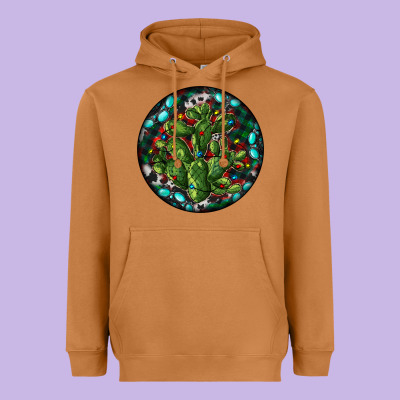 Christmas Santa Claus Round Heavyweight Hoodie Designed By Ranaportraitstore
