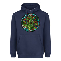 Navy Christmas Santa Claus round Heavyweight Hoodie - RanaPortraitStore
