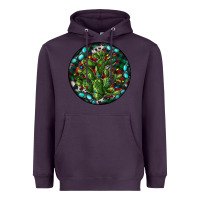 Plum Christmas Santa Claus round Heavyweight Hoodie - RanaPortraitStore