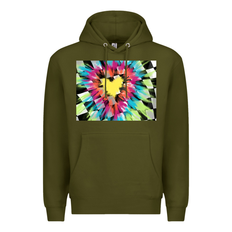 Tie Dye Hearth Shaped Race Flag Background 3200x2400 Premium Hoodie by AdoDesignShop | Teevron