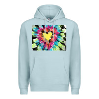 Blue Mist tie dye hearth shaped race flag background 3200x2400 Premium Hoodie - AdoDesignShop