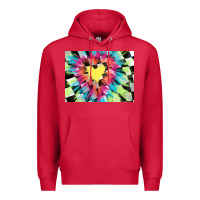 Cardinal tie dye hearth shaped race flag background 3200x2400 Premium Hoodie - AdoDesignShop