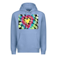 Colony Blue tie dye hearth shaped race flag background 3200x2400 Premium Hoodie - AdoDesignShop