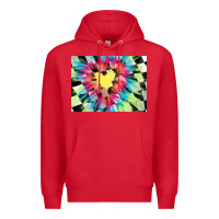 Red tie dye hearth shaped race flag background 3200x2400 Premium Hoodie - AdoDesignShop