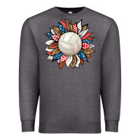 Charcoal Heather volleyball sunflower Premium Sweatshirt - HRA Design Shop