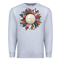 Heather Grey volleyball sunflower Premium Sweatshirt - HRA Design Shop