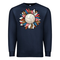 Navy volleyball sunflower Premium Sweatshirt - HRA Design Shop