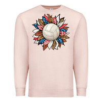 Pale Pink volleyball sunflower Premium Sweatshirt - HRA Design Shop