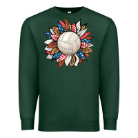 Sports Green volleyball sunflower Premium Sweatshirt - HRA Design Shop