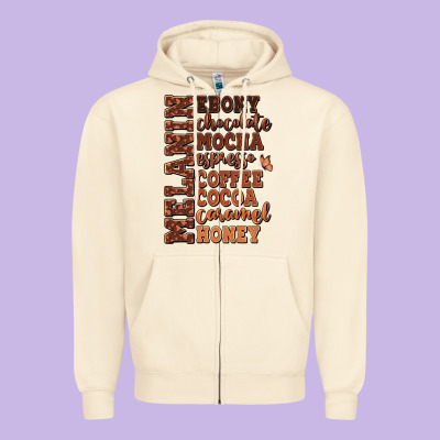 Zipper Hoodie Melanin shades of brown
