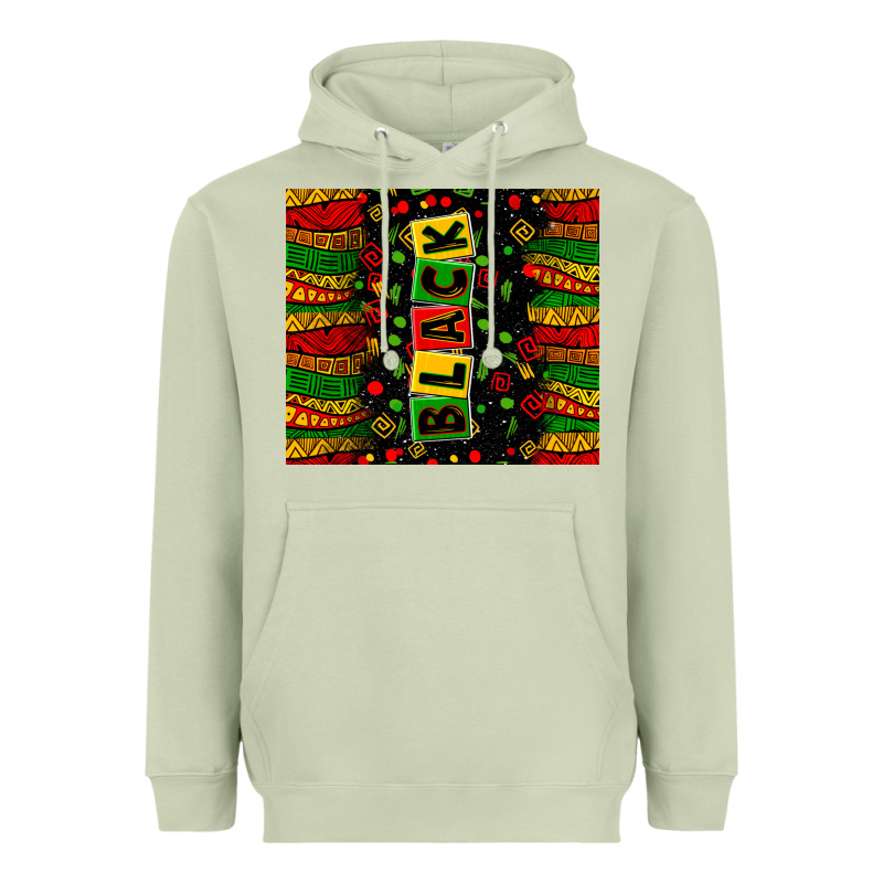 Black License Letters Heavyweight Hoodie by Zillion Design Studio | Teevron
