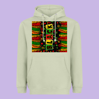 Black License Letters Heavyweight Hoodie Designed By Zillion Design Studio