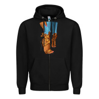 Black Leopard heels black fashion girl Zipper Hoodie - RanaPortraitStore
