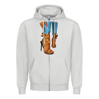 Dove Grey Leopard heels black fashion girl Zipper Hoodie - RanaPortraitStore