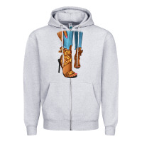 Heather Grey Leopard heels black fashion girl Zipper Hoodie - RanaPortraitStore
