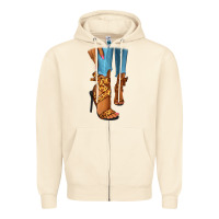 Sandshell Leopard heels black fashion girl Zipper Hoodie - RanaPortraitStore