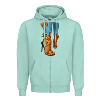Seafoam Leopard heels black fashion girl Zipper Hoodie - RanaPortraitStore