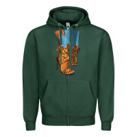 Sports Green Leopard heels black fashion girl Zipper Hoodie - RanaPortraitStore
