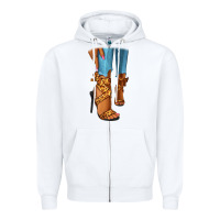 Leopard Heels Black Fashion Girl Zipper Hoodie | Teevron