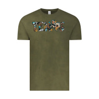 Vintage Olive texas sunflower cowhide leopard texas map Vintage Tee - Artiststas