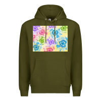 Army Green tie dye heart shaped background 3200x2400 Premium Hoodie - AdoDesignShop