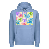Colony Blue tie dye heart shaped background 3200x2400 Premium Hoodie - AdoDesignShop