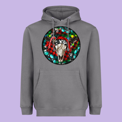 Christmas Skull Heavyweight Hoodie Designed By Ranaportraitstore