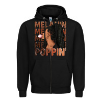 Black Melanin poppin' afro woman Zipper Hoodie - RanaPortraitStore