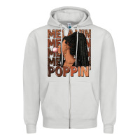 Dove Grey Melanin poppin' afro woman Zipper Hoodie - RanaPortraitStore