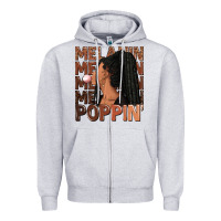 Heather Grey Melanin poppin' afro woman Zipper Hoodie - RanaPortraitStore