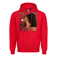 Red Melanin poppin' afro woman Zipper Hoodie - RanaPortraitStore